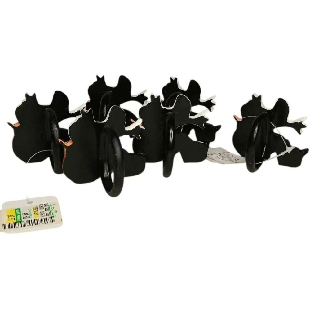 Halloween Napkin Rings Black Cat Ghost Pumpkin Set Of Six Kemp & Beatley
